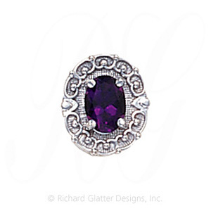 GS444 AMY - 14 Karat Gold Amethyst Slide 
